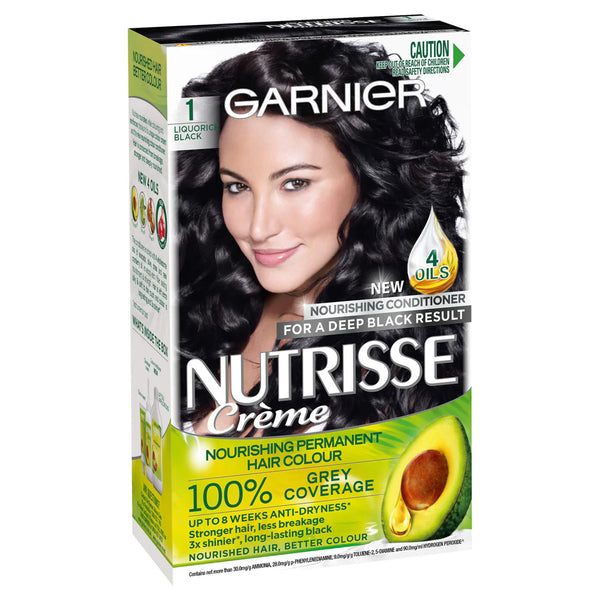 Garnier Nutrisse Permanent Hair Colour - 1 Liquorice Black