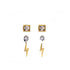 Cubic Zirconia Gold Trio Earrings