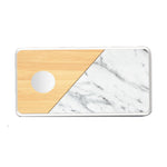 Luxetech Dual Wireless Charging Pad Bamboo And White Marble