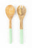 Bondi Salad Servers Set of 2 in Green Mango Wood and Enamel 28cm