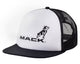 Mack Flat Brim Foam Trucker Cap Black And White