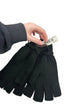 Wicked Sista Fingerless Soft Knitted Gloves Black