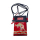 Kangaroo Gifts Hand Painted Leather And Denim Combo Cross Body Hippie Sling Bag 13 x 19CM
