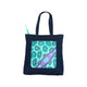 Kangaroo Gifts Hand Painted Leather And Denim Combination Handbag For Women 34 x 37 x 7CM