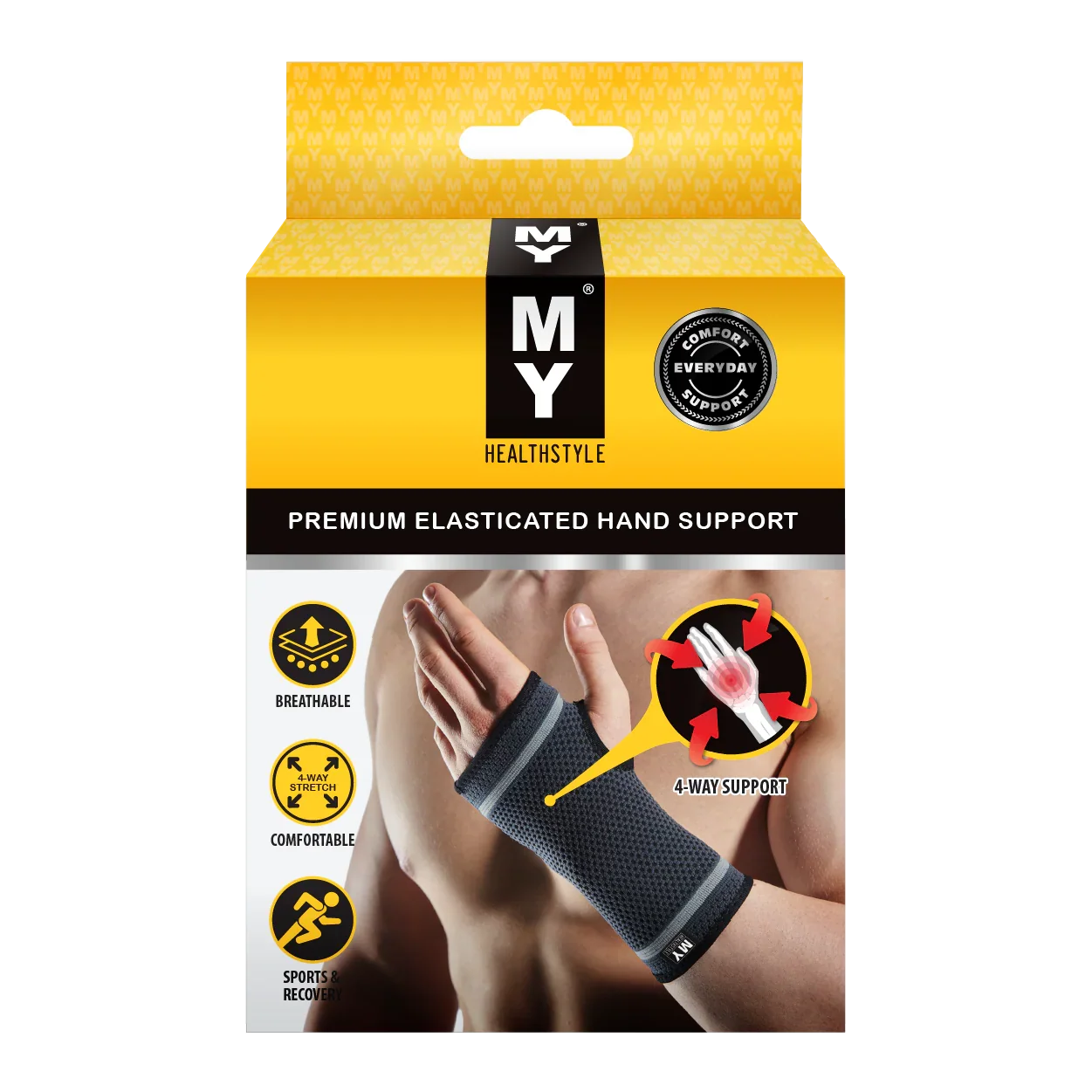 My Healthstyle Premium Elasticated Hand Support Large