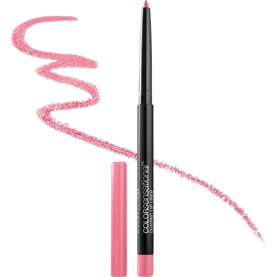 Maybelline Color Sensational Lip Liner in Palest Pink with a swatch of the product showing its color and texture.