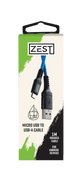 Zest Charge And Sync Micro Usb Cable Blue 1 Meter