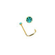 Rossan Twist Post Gold Twisted Jeweled Nose Stud Ns1025 Blue Zircon