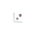 Rossan NS4042 Acrylic Duo Jewelled Nose Studs Crystal and Rose