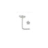 Rossan Bent Post Silver Crystal Flower Nose Stud Clear NS4060C