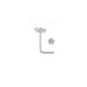 Rossan Bent Post Silver Crystal Flower Nose Stud Clear NS4060C