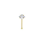 Rossan Nose Bone Gold Square Jewelled Ns5100C