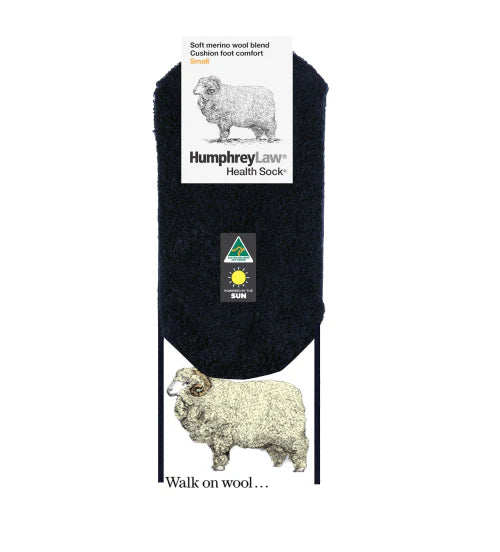 Humphrey Law Wool Cushion Black Large Sock