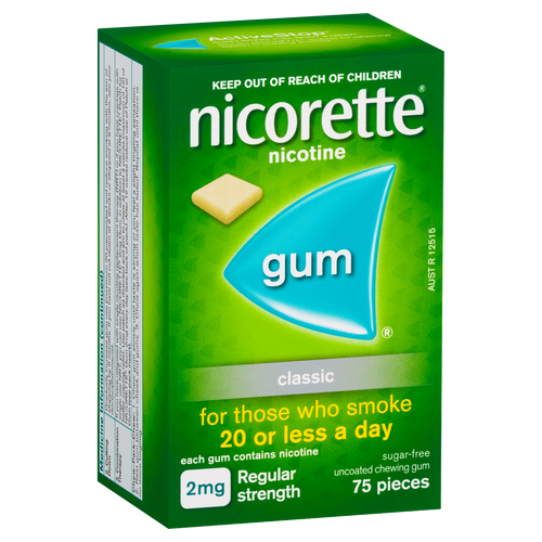 Nicorette Gum Classic 2mg 75 Pack