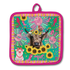 Lisa Pollock Carnival Cow Cotton Oven Mitt and Pot Holder Set