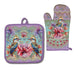 Kookas Vintage Cotton Oven Mitt and Pot Holder Set