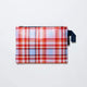Project Ten Large Zip Pouch in Tartan Print for Travel and Organisation 35CM x 25CM