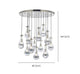 Rayne Collection - Round Cluster - W: 80cm H: 120cm - Polished Nickel Chandelier