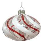 Theatre Seasonal Decor Clear Oval Red Swirl Hanging 9CM
