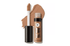 A tube of Revlon Colorstay Flexwear Full Cover Concealer in a deep shade with an applicator wand, alongside a swatch of the concealer showing its texture and color.