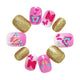 Pink Poppy 3D Butterfly Press On Nails Pack of 6