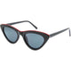Black Ice Greta Polarised Cat Eye Sunglasses Women Xr7154 Black Smoke Red Metal Bridge