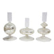 Lavida Glass Sparkle Taper Stick Candle Holder Set Silver