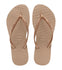 Havaianas Slim Flip Flops in Pink and Rose Gold 35/36