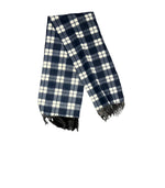 Branded Workwear Scarf Blue Check with Tassels