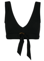 Duskii Ribbed Vee Top Black