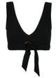 Duskii Ribbed Vee Top Black