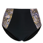 Duskii High Waist Panel Bottom Leopard Print & Black