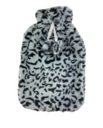 Surgical Basics Plush Hot Water Bottle Cover in Grey Animal Print