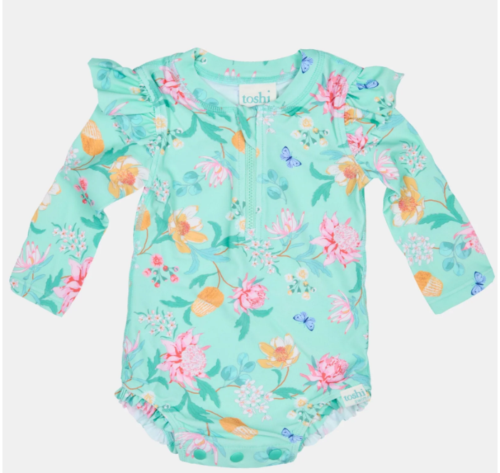 Toshi Swim Onesie Waratah Mint Size 000 – Cosmetics Squad