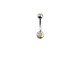 Rossan BJ1007.10 Belly Banana Barbell Stainless Steel Double Jewelled