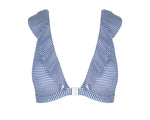 Duskii Spritz Frill Bikini Top Blueberry Stripe