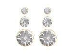 Studex Sensation Crystal Earrings Gold Plated 3Pack