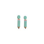 Mint Teacher Pencil Earrings Mint Green Acrylic Dangle Jewellery