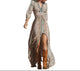 Ginger Bear Boutique Boho Beach Long Dress with Vintage Floral Print