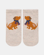 Toshi Organic Cotton Jacquard Ankle Socks Puppy Dog