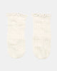 Toshi Organic Cotton Knee High Socks With Frilly Lace Cream