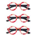 Urban Iris Glasses Brooch Red Collectible Resin Pin 65MM 3pcs