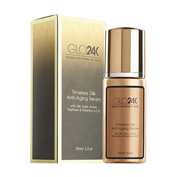 GLO24K Timeless 24k Anti-Aging Serum with 24k Gold Amino Peptides & Vitamins A C E 35ml