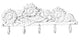 Mr Gecko Sunflower Themed Decorative Wall Mounted 5 Hook Hanger