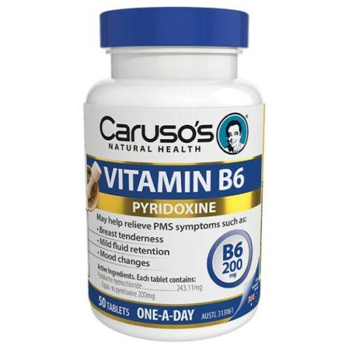 Caruso's Natural Health Vitamin B6 200mg 50 Tablets