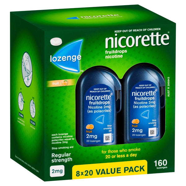 Nicorette Cooldrops Lozenges Fresh Fruit 2mg 160