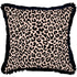Escape to Paradise Cushion Cover Coastal Fringe Black Jungle Peach 60CM X 60CM