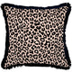 Escape to Paradise Cushion Cover Coastal Fringe Black Jungle Peach 60CM X 60CM