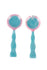 Athena Salad Servers Blue with Pink