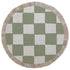 Escape to Paradise Round Placemat Coastal Fringe Check Sage 40CM